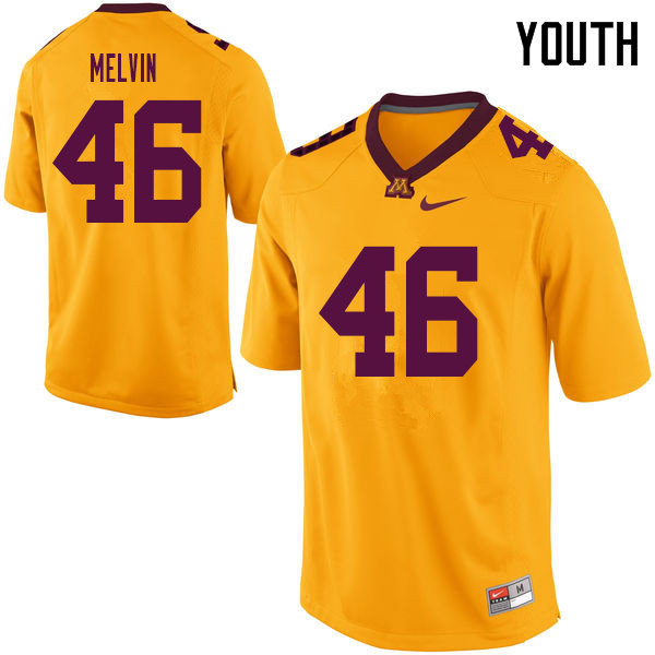 Youth #46 Alex Melvin Minnesota Golden Gophers College Football Jerseys Sale-Yellow